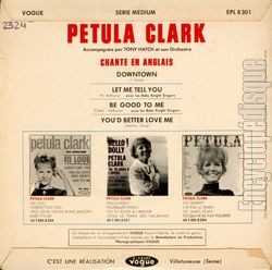 [Pochette de Downtown: Petula chante en anglais (Petula CLARK) - verso]