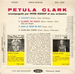 [Pochette de Chariot (Petula CLARK) - verso]