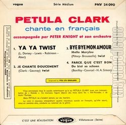 [Pochette de Ya ya twist (Petula CLARK) - verso]