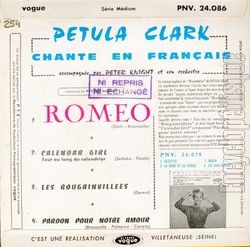 [Pochette de Romo (Petula CLARK) - verso]