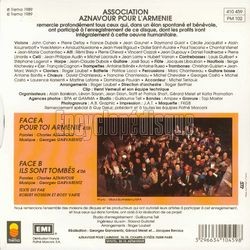 [Pochette de Pour toi Armnie (AZNAVOUR POUR L’ARMNIE) - verso]