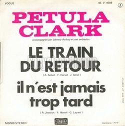 [Pochette de Le train du retour (Petula CLARK) - verso]