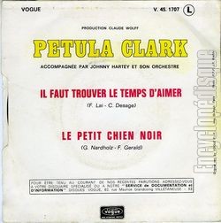 [Pochette de Il faut trouver le temps d’aimer (Petula CLARK) - verso]