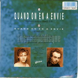 [Pochette de Quand on en a envie (JAMAIS BLEU) - verso]