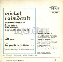 [Pochette de Oliver (Michel RAIMBAULT) - verso]