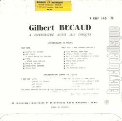 [Pochette de Mon ami m’a trahi - N3 (Gilbert BCAUD) - verso]