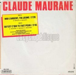 [Pochette de Moi l’argent, toi jeune (Claude MAURANE) - verso]