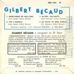 [Pochette de Alors, raconte… (Gilbert BCAUD) - verso]