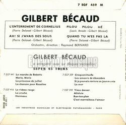 [Pochette de L’enterrement de Cornelius (Gilbert BCAUD) - verso]