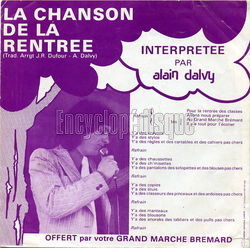 [Pochette de La chansons de la rentre (Alain DALVY)]