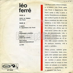 [Pochette de Avec le temps (Lo FERR) - verso]