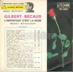 [Pochette de L’important c’est la rose (Gilbert BCAUD) - verso]