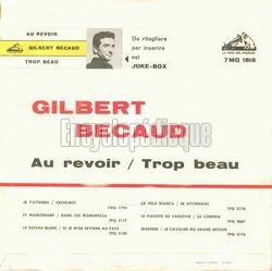 [Pochette de Au revoir (Gilbert BCAUD) - verso]