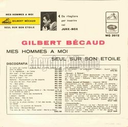 [Pochette de Mes hommes  moi (Gilbert BCAUD) - verso]