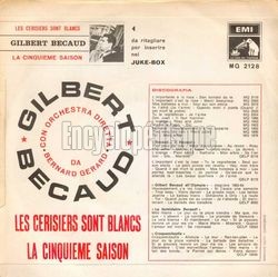 [Pochette de Les cerisiers sont blancs (Gilbert BCAUD) - verso]