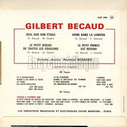 [Pochette de Le petit oiseau de toutes les couleurs (Gilbert BCAUD) - verso]