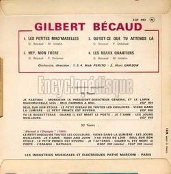 [Pochette de Les petites mad’maselles (Gilbert BCAUD) - verso]