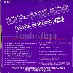 [Pochette de HIT-PARADE RTL / PATH MARCONI (RADIO) - verso]