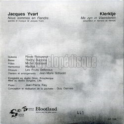 [Pochette de Nous sommes en Flandres (Jacques YVART et KLERKTJE) - verso]