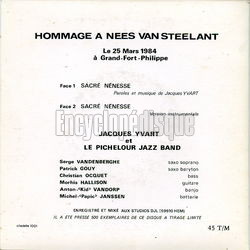 [Pochette de Hommage  Nees van Steelant (Jacques YVART et le PICHELOUR JAZZ BAND) - verso]