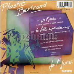 [Pochette de Je l’jure (Plastic BERTRAND) - verso]