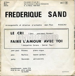 [Pochette de Le cri (Frdrique SAND) - verso]