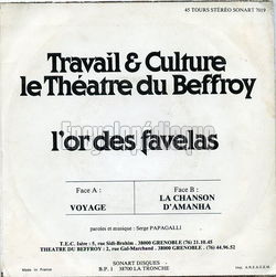 [Pochette de L’or des favelas (Thtre du Beffroy) (THTRE / SPECTACLE) - verso]