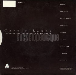 [Pochette de Danse avant de tomber (Carole LAURE) - verso]