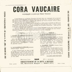 [Pochette de Quand tu dors (Cora VAUCAIRE) - verso]