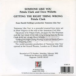 [Pochette de Someone Like You (Petula CLARK) - verso]