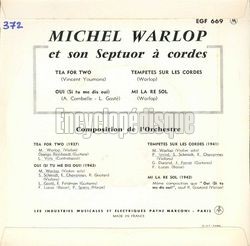 [Pochette de Tea For Two (Michel WARLOP) - verso]