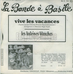 [Pochette de Vive les vacances (La BANDE  BASILE) - verso]