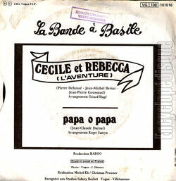 [Pochette de Ccile et Rebecca (l’aventure) (La BANDE  BASILE) - verso]