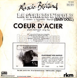 [Pochette de La star de l’cole (Plastic BERTRAND) - verso]