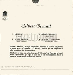 [Pochette de L’orange (Gilbert BCAUD) - verso]