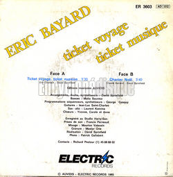 [Pochette de Ticket voyage, ticket musique (ric BAYARD) - verso]