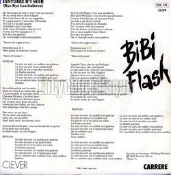 [Pochette de Histoire d’un soir (Bye bye les galres) (BIBI FLASH) - verso]