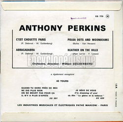 [Pochette de Anthony PERKINS -  C’est chouette Paris  (Les FRANCOPHILES) - verso]