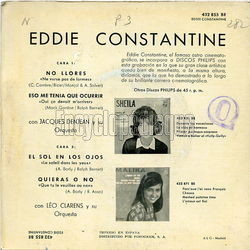 [Pochette de No llores (Eddie CONSTANTINE) - verso]