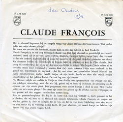 [Pochette de Donna Donna (Claude FRANOIS) - verso]