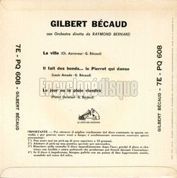 [Pochette de La ville (Gilbert BCAUD) - verso]