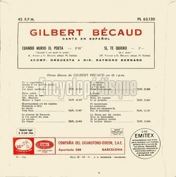 [Pochette de Cuando murio el poeta (Gilbert BCAUD) - verso]