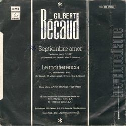 [Pochette de Septiembre amor (Gilbert BCAUD) - verso]