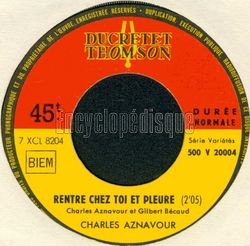 [Pochette de Rentre chez toi et pleure (Charles AZNAVOUR)]