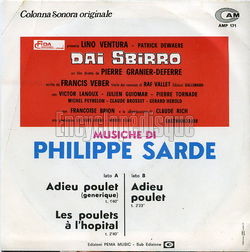 [Pochette de Dai sbirro "Adieu poulet" (B.O.F.  Films ) - verso]