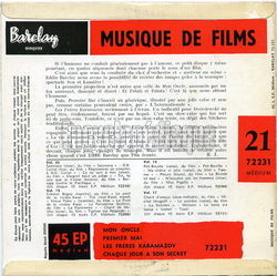 [Pochette de Musique de films (Eddie BARCLAY) - verso]