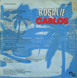 [Pochette de Rosalie (CARLOS) - verso]