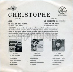 [Pochette de Aline (CHRISTOPHE) - verso]