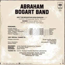 [Pochette de Ain’t no mountain high enough (ABRAHAM BOGART BAND) - verso]