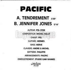 [Pochette de Tendrement (PACIFIC (2)) - verso]